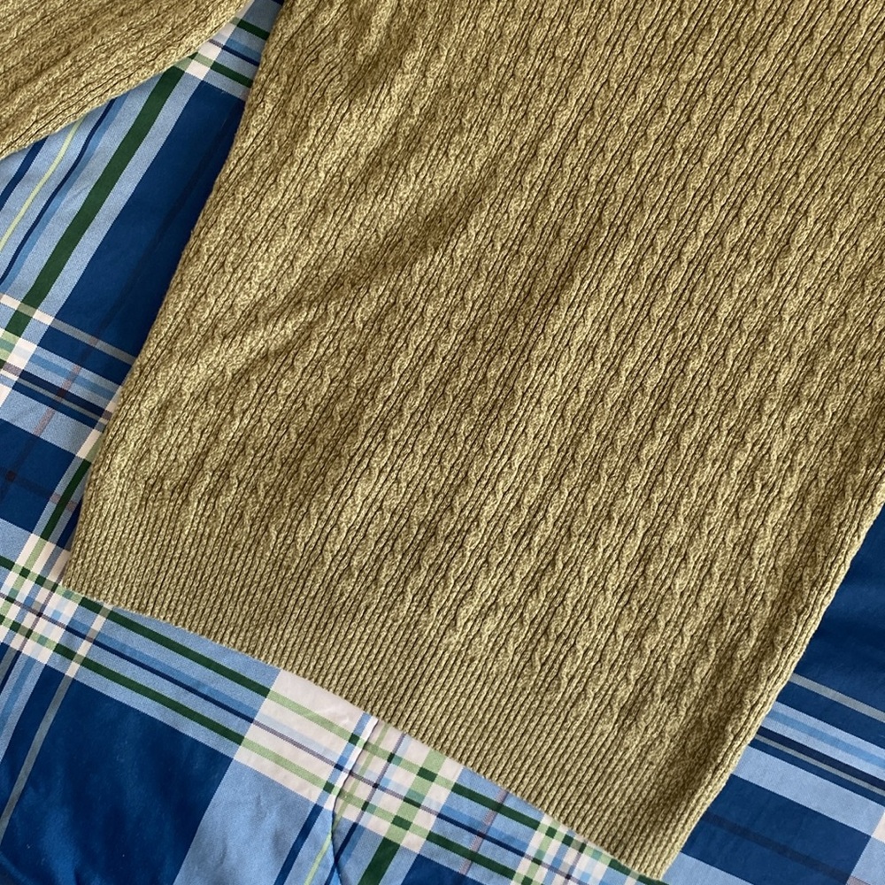 Karen Scott petite warm olive knit v-neck sweater - Picture 12 of 17
